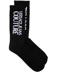 Versace - Intarsia-knit Logo Stretch-cotton Socks - Lyst