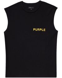 Purple Brand - Trägershirt mit Logo-Print - Lyst