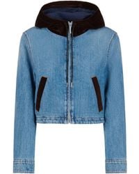 Marni - Velvet-Trimmed Denim Jacket - Lyst