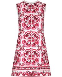 Dolce & Gabbana - Maiolica Print A-line Minidress - Lyst