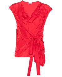 P.A.R.O.S.H. - Saxon Tie Waist Blouse - Lyst