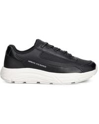 ARMANI EXCHANGE - Logo-Print Panelled Sneakers - Lyst