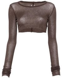 Rick Owens - Long-Sleeve Crop Top - Lyst