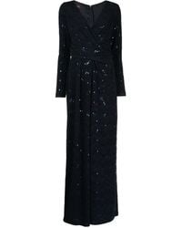 Talbot Runhof - Sequin-embellished Draped Jumpsuit - Lyst