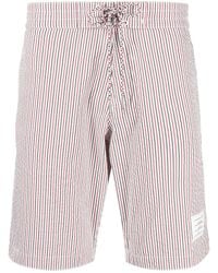 Thom Browne - Seersucker Stripe-Print Swim Shorts - Lyst