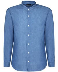 Dell'Oglio - Band-Collar Long-Sleeve Shirt - Lyst
