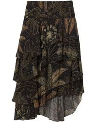 FARM Rio - Gelaagde Midi-Rok Met Print - Lyst