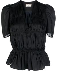 Zadig & Voltaire - Short-sleeve Ruched Blouse - Lyst