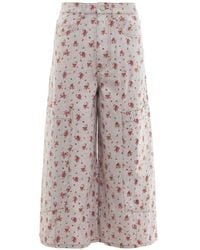 Ganni - Baggy Cropped Jeans - Lyst