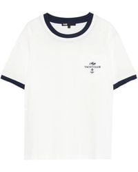Maje - Contrast-Trim Graphic T-Shirt - Lyst