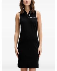 KARL LAGERFELD - Sleeveless Polo-Collar Mini Dress With Embroidered Logo - Lyst