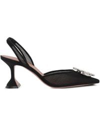AMINA MUADDI - Elegant Pointed Toe Slingbacks With Crystal Embellishments And 70 Mm Heel - Lyst
