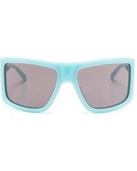 Courreges - Engraved-Logo Square-Frame Sunglasses - Lyst