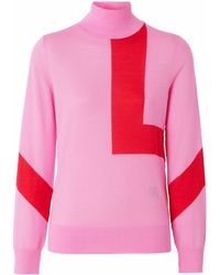 Burberry - Intarsia-knit Long-sleeve Top - Lyst