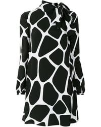 Valentino Garavani - Monogram-print Silk-satin Mini Dress - Lyst
