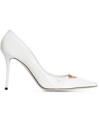 Dolce & Gabbana - Logo-Plaque Pointed-Toe Pumps - Lyst