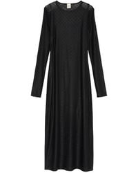 Calvin Klein - Robe Mi-Longue Imprimée À Manches Longues - Lyst