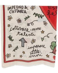 Faliero Sarti - Graphic-Print Frayed Scarf - Lyst