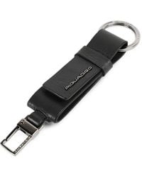 Piquadro - Leather Carabiner Keyring - Lyst