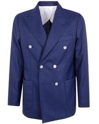 Barba Napoli - Blazer En Laine À Boutonnière Croisée - Lyst