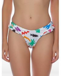 Moschino - Graphic-Print Ruffled Bikini Bottoms - Lyst