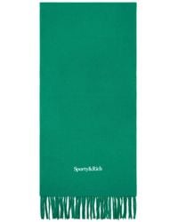 Sporty & Rich - Fringe Logo-Detail Scarf - Lyst