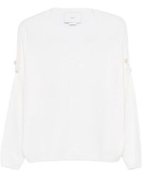 Vanisé - Jersey de punto con cuello en V y perlas - Lyst