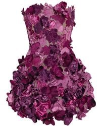 Oscar de la Renta - Abito Da Cocktail Orchid Con Ricamo - Lyst