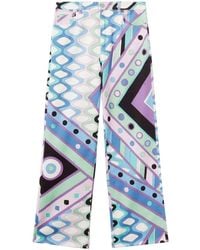 PUCCI - Vivara-Print Wide-Leg Trousers - Lyst