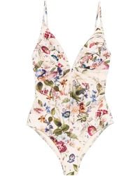 Zimmermann - Badpak Met Bloemenprint - Lyst