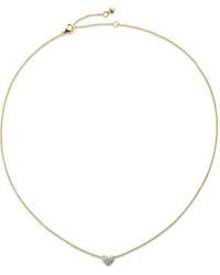 Monica Vinader - 18Kt Vermeil Heart Diamond Necklace - Lyst