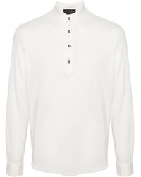 Dell'Oglio - Long-sleeve Cotton Henley Shirt - Lyst