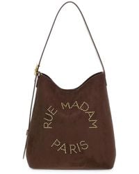 RUE MADAM PARIS - Studded Suede Shoulder Bag - Lyst