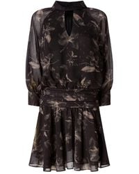 Pinko - Gerafftes Kleid mit Blumen-Print - Lyst