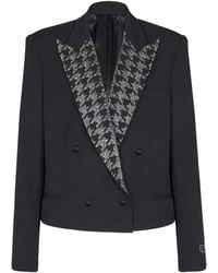 Balmain - Crystal-Embellishment Double-Breasted Blazer - Lyst