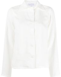agnès b. - V-neck Long-sleeve Shirt - Lyst