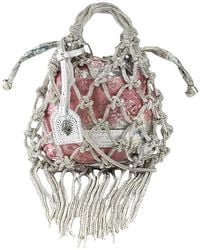 Kurt Geiger - Mini Macrame Crystal-embellishment Tote Bag - Lyst