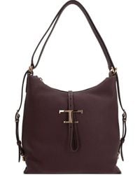Tod's - T Timeless Grained Leather Shoulder Bag - Lyst