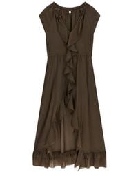 Guess - Ruffled Long Dress - Lyst