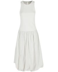 LA PISCINE - Sleeveless Gathered Dress - Lyst