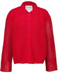 Escvdo - Solar Crochet-Appliqué Knitted Shirt - Lyst