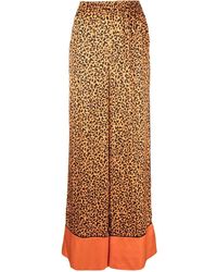 Karl Lagerfeld - Kl Leopard-print Wide-leg Trousers - Lyst