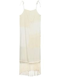 Bimba Y Lola - Robe Patchwork Crème À Franges - Lyst