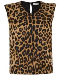 Alberta Ferretti - Leopard-Print Sleeveless Top - Lyst