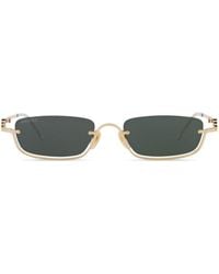 Gucci - Gc002042 gg1278s Rectangle-frame Metal Sunglasses - Lyst