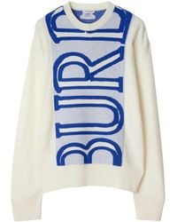 Burberry - Logo Wool Sweater - Lyst