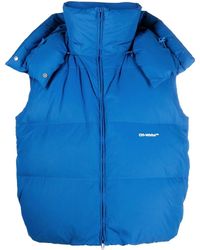Off-White c/o Virgil Abloh - Bounce Hooded Down Vest Blue - Lyst