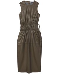 Proenza Schouler - Faux-leather Gathered Midi Dress - Lyst