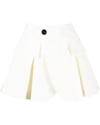 Sacai - Pleated A-Line Short Shorts - Lyst