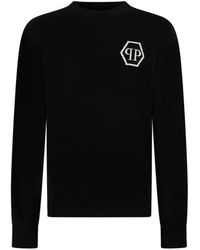 Philipp Plein - Jacquard Hexagon Roundneck Knitwear - Lyst